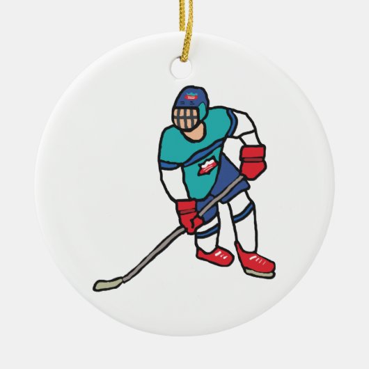 Ice Hockey Keramisch Ornament (Voorkant)