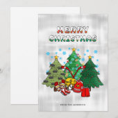 Ice Hockey-kerstboom Feestdagenkaart (Voorkant / Achterkant)