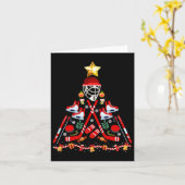 Ice Hockey Kerstboom Leuk Xmas PJS Speler Sport Kaart (Gele Bloem)