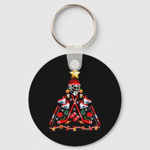 Ice Hockey Kerstboom Leuk Xmas PJS Speler Sport Sleutelhanger