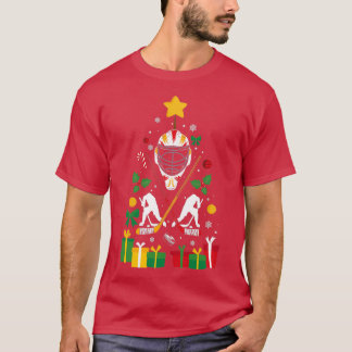 Ice Hockey-kerstcadeau Funny ICe Hockey Tree Pu T-shirt