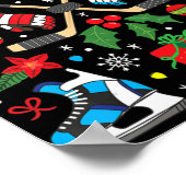 Ice Hockey-kerstsierboom Fun Xmas Gift B Poster (Hoek)