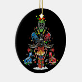 Ice Hockey-kerstsierboom Funny Xmas-cadeau Keramisch Ornament (Rechts)