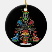 Ice Hockey-kerstsierboom Funny Xmas-cadeau Keramisch Ornament (Voorkant)