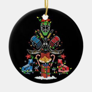 Ice Hockey-kerstsierboom Funny Xmas-cadeau Keramisch Ornament
