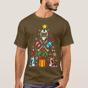 Ice Hockey-kerstsierboom Funny Xmas-cadeau T-shirt