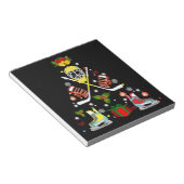 Ice Hockey-kerstsierboom Funny Xmas Notitieblok (Schuin)
