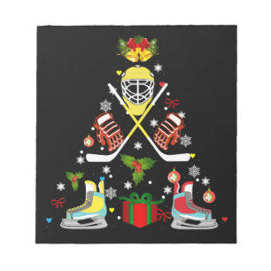 Ice Hockey-kerstsierboom Funny Xmas Notitieblok