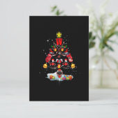 Ice Hockey-kerstsierboom Funny Xmas Spor Bedankkaart (Staand voorkant)