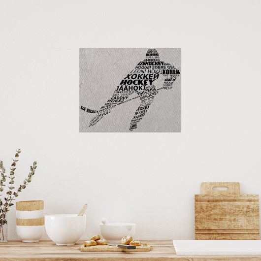Ice Hockey Languages Tekstkunst Poster (Keuken)