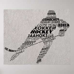 Ice Hockey Languages Tekstkunst Poster