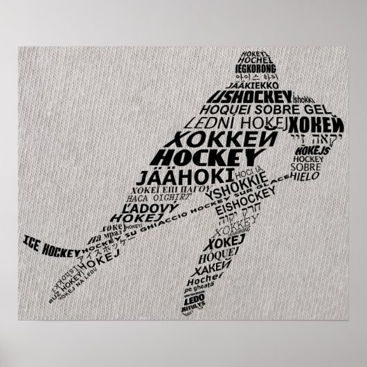 Ice Hockey Languages Tekstkunst Poster (Voorkant)