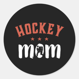 Ice Hockey Mam Retro Proud Sportmoeder Ronde Sticker