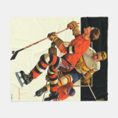 Ice Hockey Match Fleece Deken (Voorkant (Horizontaal))