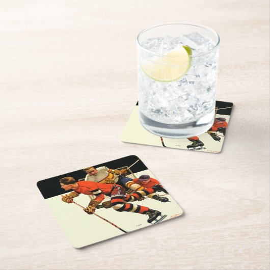 Ice Hockey Match Kartonnen Onderzetters (Insitu)