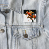 Ice Hockey Match Vierkante Button 5,1 Cm (In situ)
