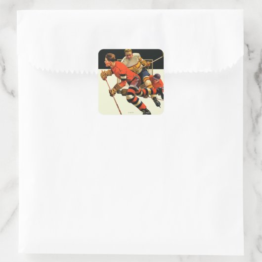 Ice Hockey Match Vierkante Sticker (Tas)