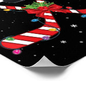 Ice Hockey met kerstsnoe Cane Hockey Poster (Hoek)