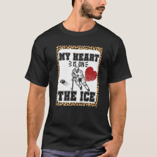 Ice Hockey Mijn hart is op het team van de Speler  T-shirt