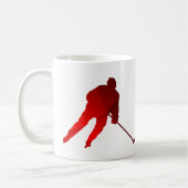 Ice Hockey mok player silhouette red (Links)