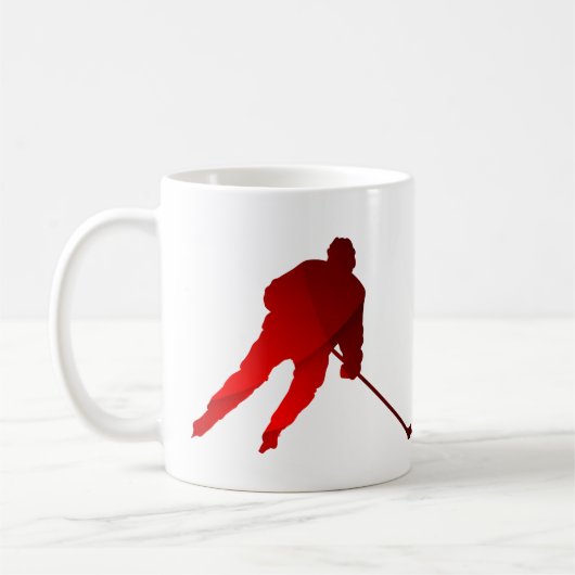 Ice Hockey mok player silhouette red (Links)
