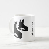 Ice Hockey mok schaats paren zwart wit (Voorkant links)