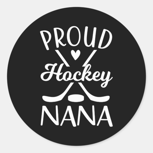 Ice Hockey Nana Grandma van Hockey Player Nana Ronde Sticker (Voorkant)