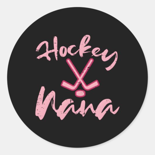 Ice Hockey Nana Moederdag Oma Granny Mimi Ronde Sticker (Voorkant)