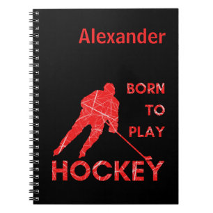 Ice hockey notebook Born om rood te spelen Notitieboek
