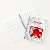 Ice hockey notebook goalie red notitieboek (Binnen)