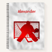 Ice hockey notebook goalie red notitieboek (Voorkant)