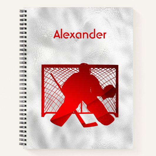 Ice hockey notebook goalie red notitieboek (Voorkant)