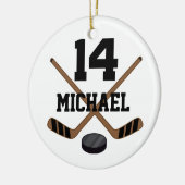 Ice Hockey Number 14 Gepersonaliseerd Ornament (Links)