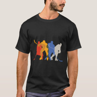 Ice Hockey-ontwerp met Hockey Players' Silhou T-shirt