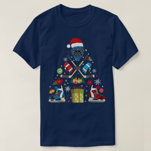 Ice Hockey Ornament kerstboom Happy Hockeyday T-shirt (Design voorkant)