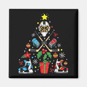 Ice Hockey Ornamenten met kerstbomen Magneet (Voorkant)