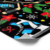 Ice Hockey Ornamenten met kerstbomen Poster (Hoek)