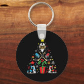 Ice Hockey Ornamenten met kerstbomen Sleutelhanger (Voorkant)
