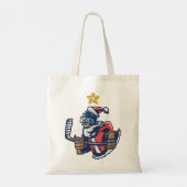 Ice Hockey Ornamenten met kerstbomen Tote Bag (Achterkant)
