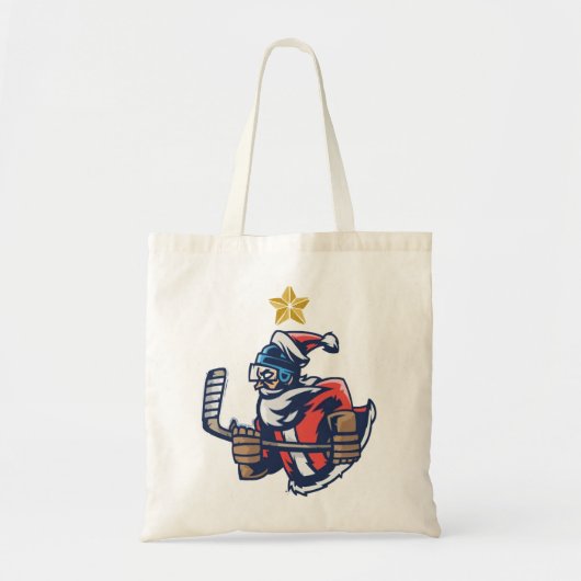 Ice Hockey Ornamenten met kerstbomen Tote Bag (Voorkant)
