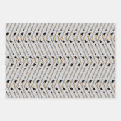 Ice Hockey Pattern Pucks Sticks Player Game Sports Inpakpapier Vel (Voorkant 3)