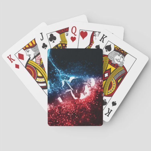 Ice Hockey Player Art Deck of Cards Pokerkaarten (Achterkant)