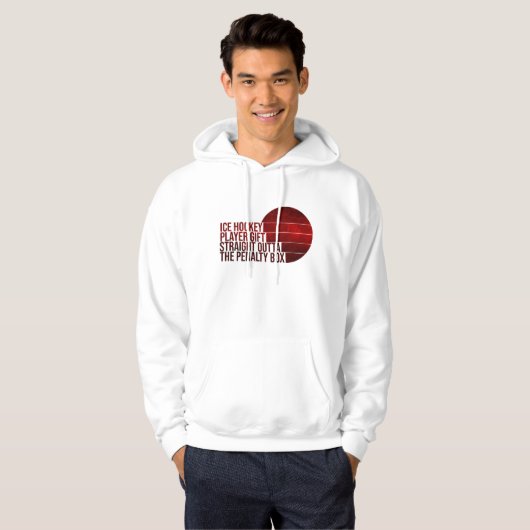 Ice Hockey Player-cadeau recht buiten de strafmaat Hoodie (Voorkant volledig)