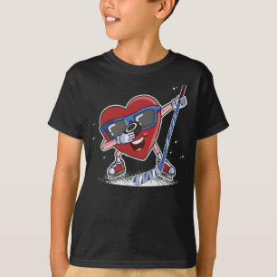 Ice Hockey Player Dabbing Heart Valentijnsdag T-shirt
