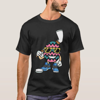 Ice Hockey Player Egg Easter Day Funny Sports Boys T-shirt