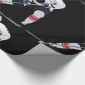 Ice Hockey Player Glossy Wrapping Paper Cadeaupapier (Hoek)