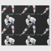Ice Hockey Player Glossy Wrapping Paper Cadeaupapier (Vlak)
