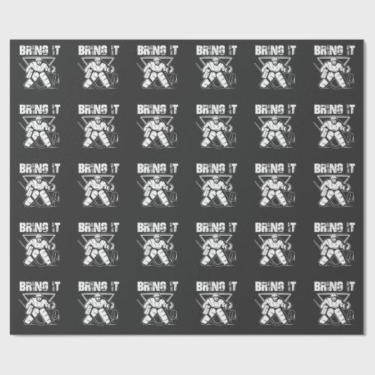 Ice Hockey Player Goalie Cadeaupapier (Vlak)