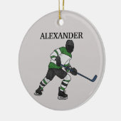Ice Hockey Player Illustrated Ceramic Ornament (Links)