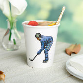 Ice Hockey Player in Blue Uniform Papieren Bekers